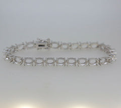 Platinum Semi Mount Bracelet Setting Oval OV 8X6mm DHJ