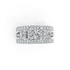 Sterling Silver Semi Mount Ring Setting Princess SQ 5X5mm SQ 4X4mm DHJ