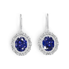 Sterling Silver Semi Mount Earrings Setting Oval OV 11x9mm with White Topaz Syzjewelry