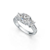 18K Gold Semi Mount Ring Setting Cushion CU 7.5X7.5mm CU 5.5X5.5mm Diamond Accent DHJ