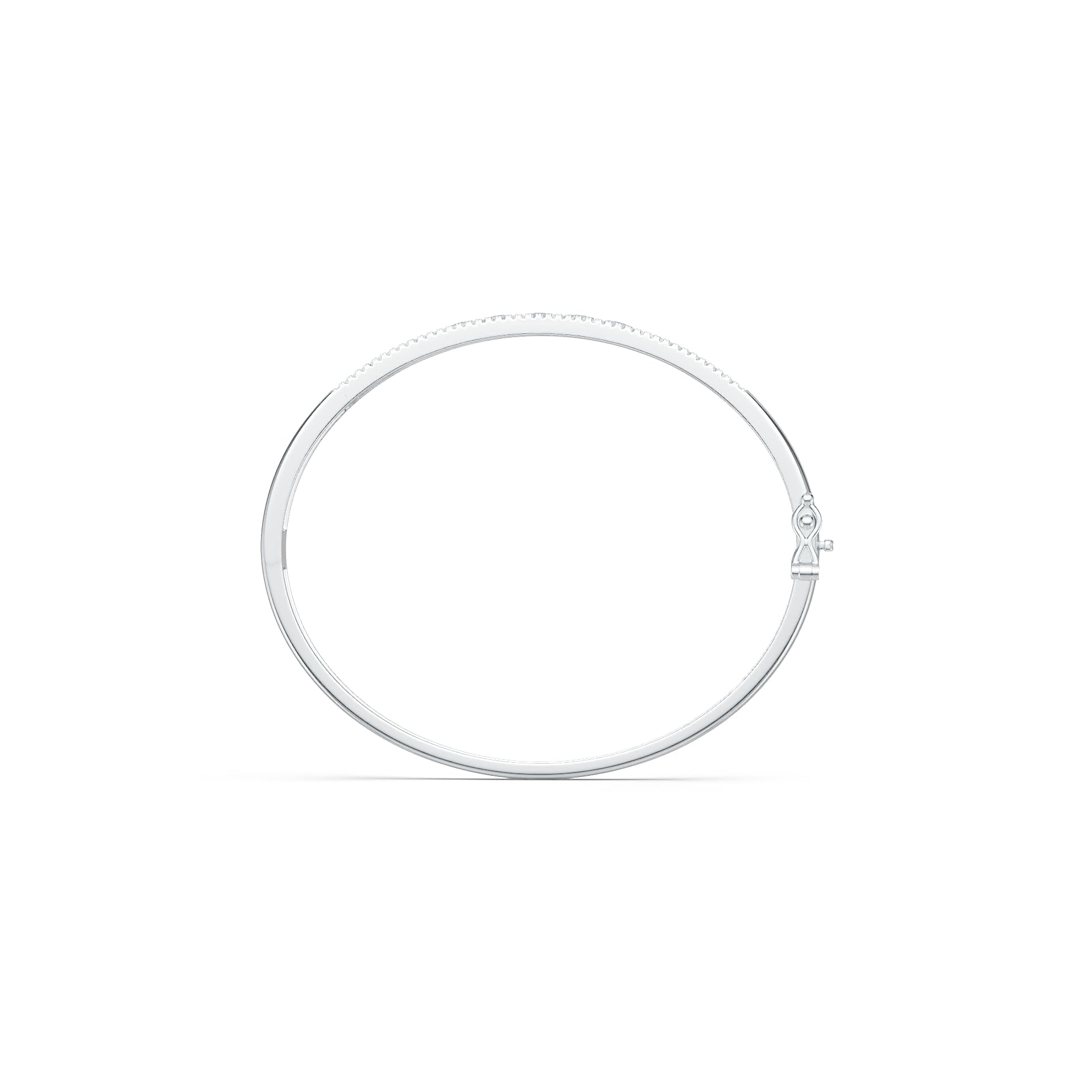 Sterling Silver Bangle with White Topaz or Moissanite Syzjewelry