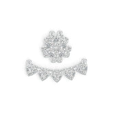 18K Gold Pendant Five Hearts Clover Theme with White Topaz or Moissanite Diamond Accent DHJ