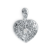 14K Gold Semi Mount Pendant Setting Round RD 3.5mm Filigree Heart Theme DHJ