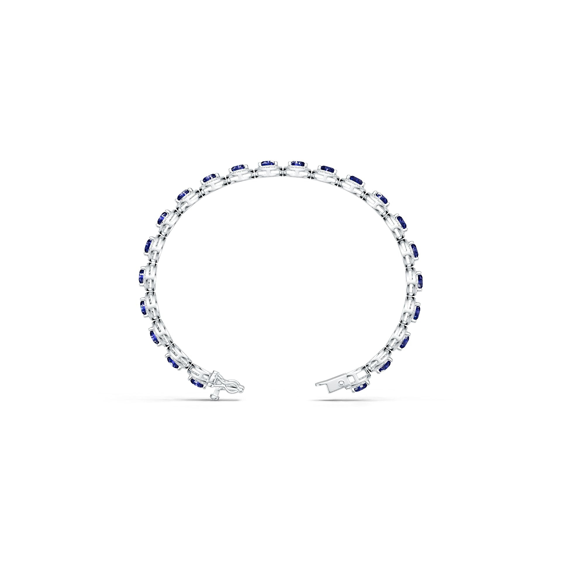 Sterling Silver Semi Mount Bracelet Setting Round RD 5x5mm Halo Syzjewelry