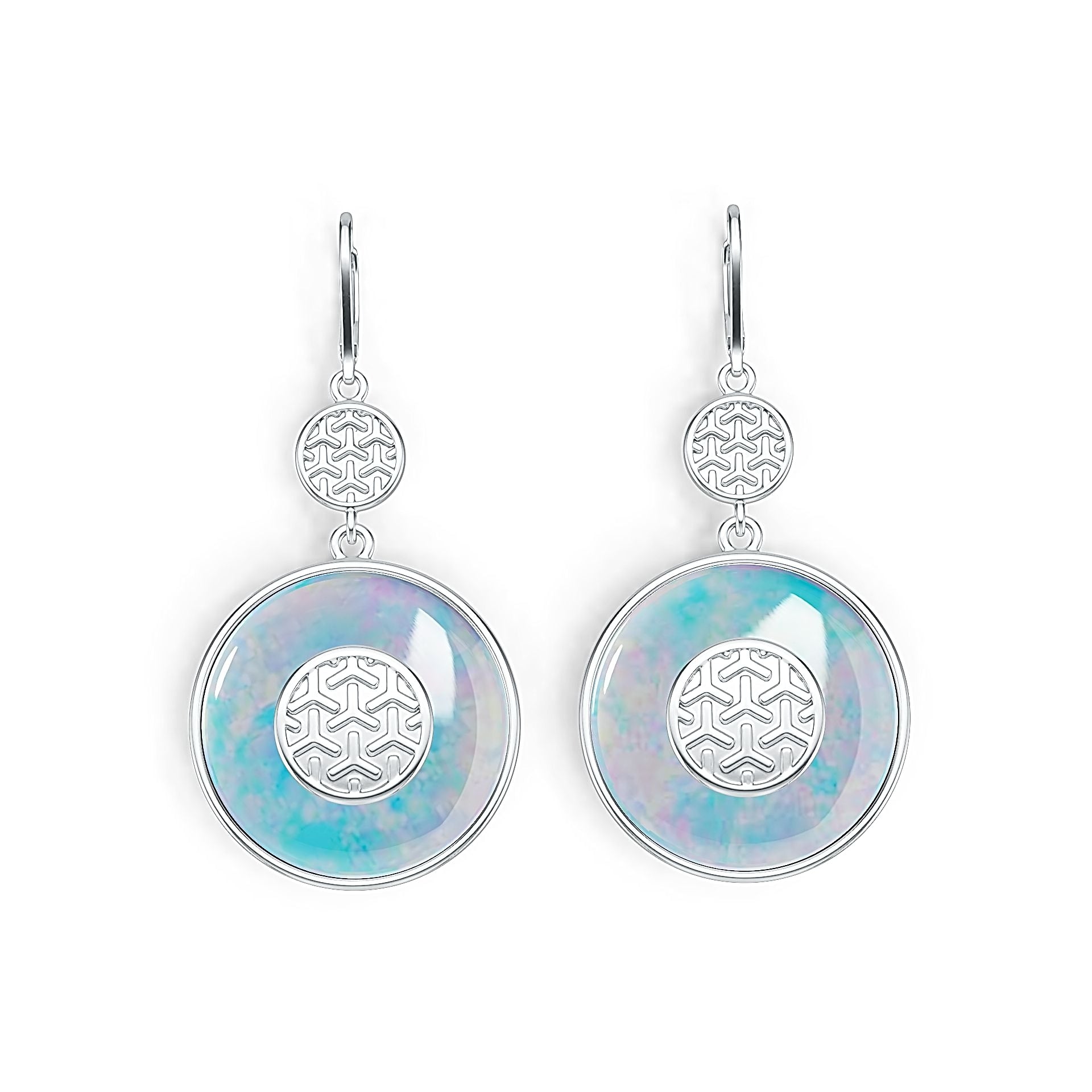 Sterling Silver Semi Mount Earrings Setting Round RD 24x24mm Circle Drop Earrings DHJ