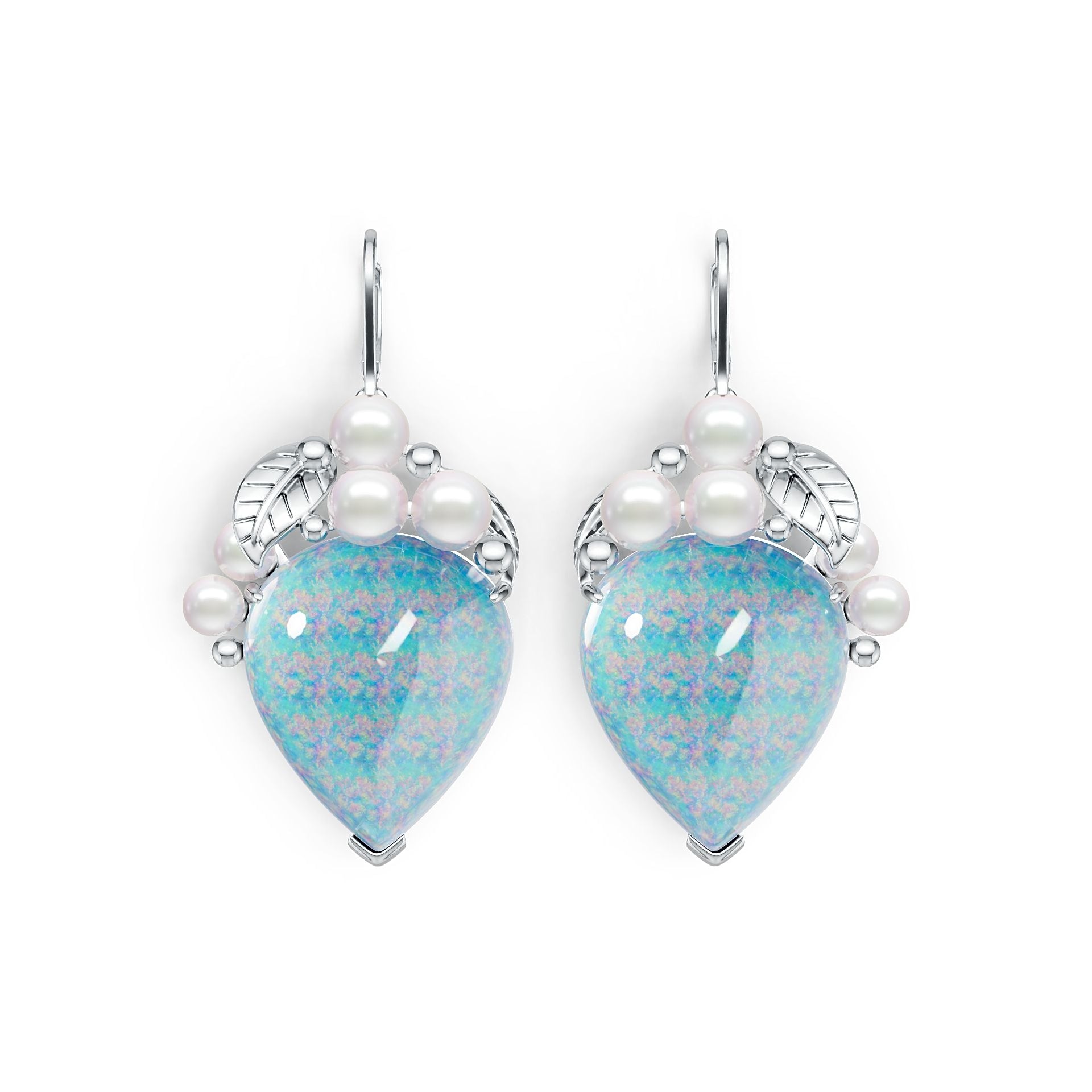 Sterling Silver Semi Mount Earrings Setting Pear PE 26X22mm Cabochon DHJ