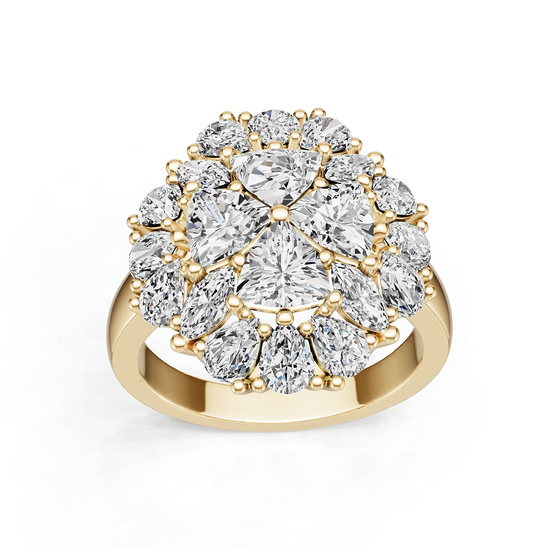 Platinum Semi Mount Ring Setting Trillion Tr 5x5mm Diamond Accent Syz Jewelry