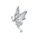 Sterling Silver Pendant with White Topaz or Moissanite Tinkerbell Fairy Theme DHJ