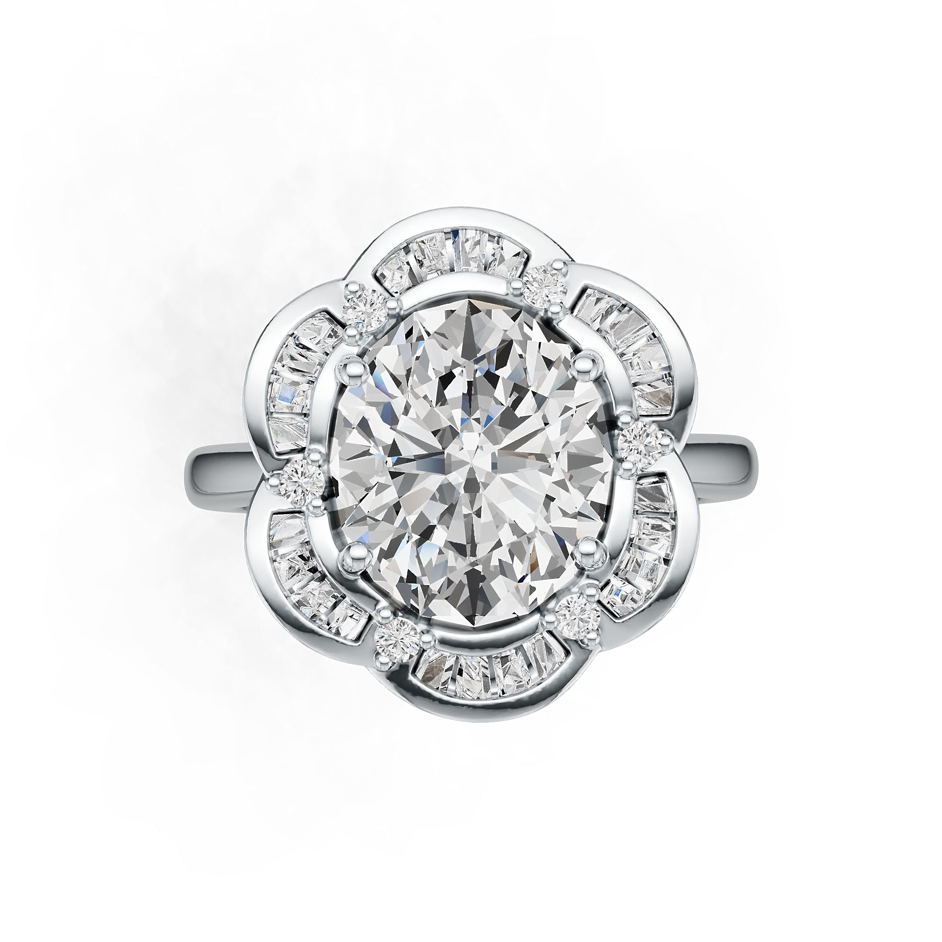 Sterling Silver Semi Mount Ring Setting Oval OV 12X10mm DHJ