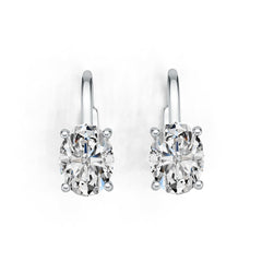 Sterling Silver Semi Mount Earrings Setting Oval OV 8X6mm Leverback DHJ