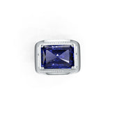 Men's Sterling Silver Semi Mount Ring Setting Emerald OCT 14x10mm Syzjewelry