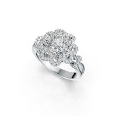 14K Gold Semi Mount Ring Setting Oval OV 5x3mm RD 4x4mm Diamond Accent DHJ