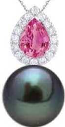 10K Gold Semi Mount Pendant Setting Round RD 8.5mm PE 6X4mm Moissanite Accent DHJ