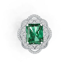 Sterling Silver Semi Mount Ring Setting Emerald OCT 12X10mm DHJ