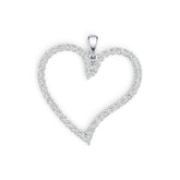 18K Gold Pendant with or Moissanite Open Heart Theme Diamond Accent DHJ