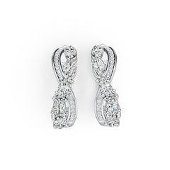 Sterling Silver Semi Mount Earrings Setting Oval OV 5X3mm with White Topaz Syzjewelry