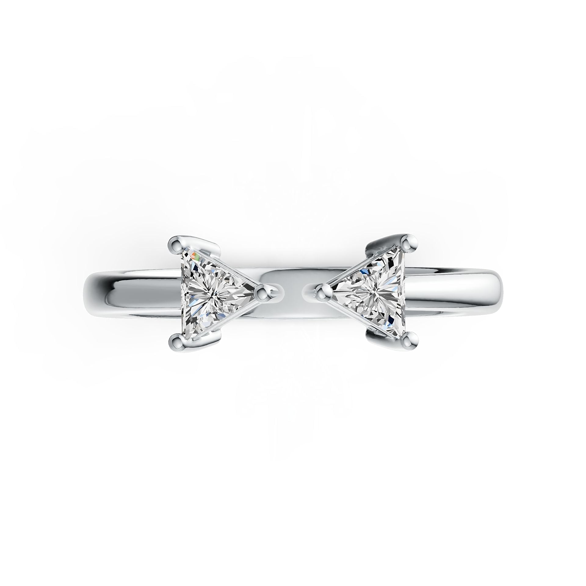 Sterling Silver Semi Mount Ring Setting Trillion TR 4X4mm DHJ