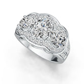 18K Gold Semi Mount Ring Setting Oval OV 8X6mm Diamond Accent DHJ