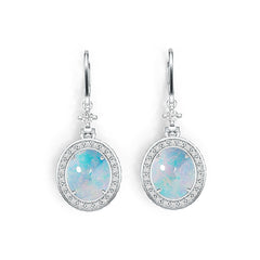 Sterling Silver Semi Mount Earrings Setting Oval OV 12X10mm Cabochon DHJ