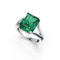 18K Gold Semi Mount Ring Setting Emerald OCT 12X10mm Solitaire Split Shank DHJ