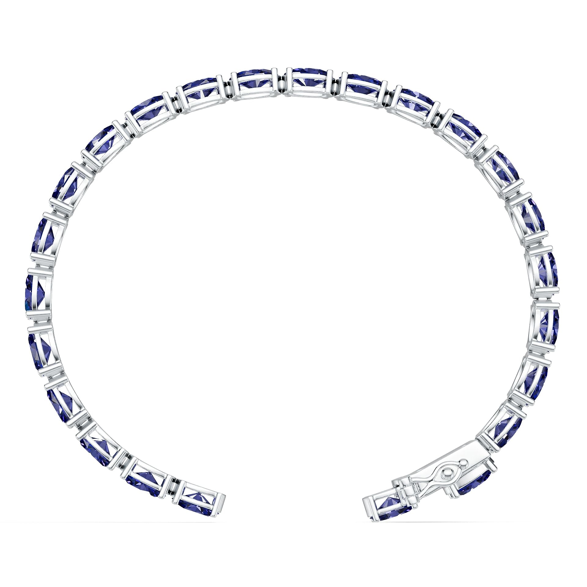 Platinum Semi Mount Bracelet Setting Round Ro 7x5mm Syz Jewelry