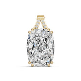 14K Gold Semi Mount Pendant Setting Cushion Cu 5x10mm Diamond Accent Syz Jewelry