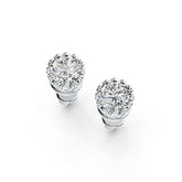 18K Gold Semi Mount Earrings Setting Round RD 6x6mm Stud Diamond Accent DHJ