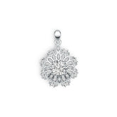 Sterling Silver Semi Mount Pendant Setting Round RD 6x6mm with White Topaz - Syzjewelry
