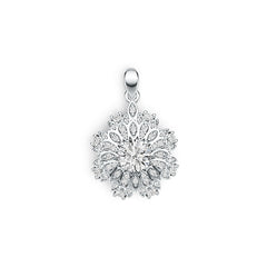 Sterling Silver Semi Mount Pendant Setting Round RD 6x6mm with White Topaz - Syzjewelry