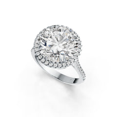 14K Gold Semi Mount Ring Setting Round RD 12.5mm Halo Diamond Accent DHJ
