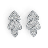 10K Gold Semi Mount Earrings Setting Pear PE 4X3mm Moissanite Accent DHJ