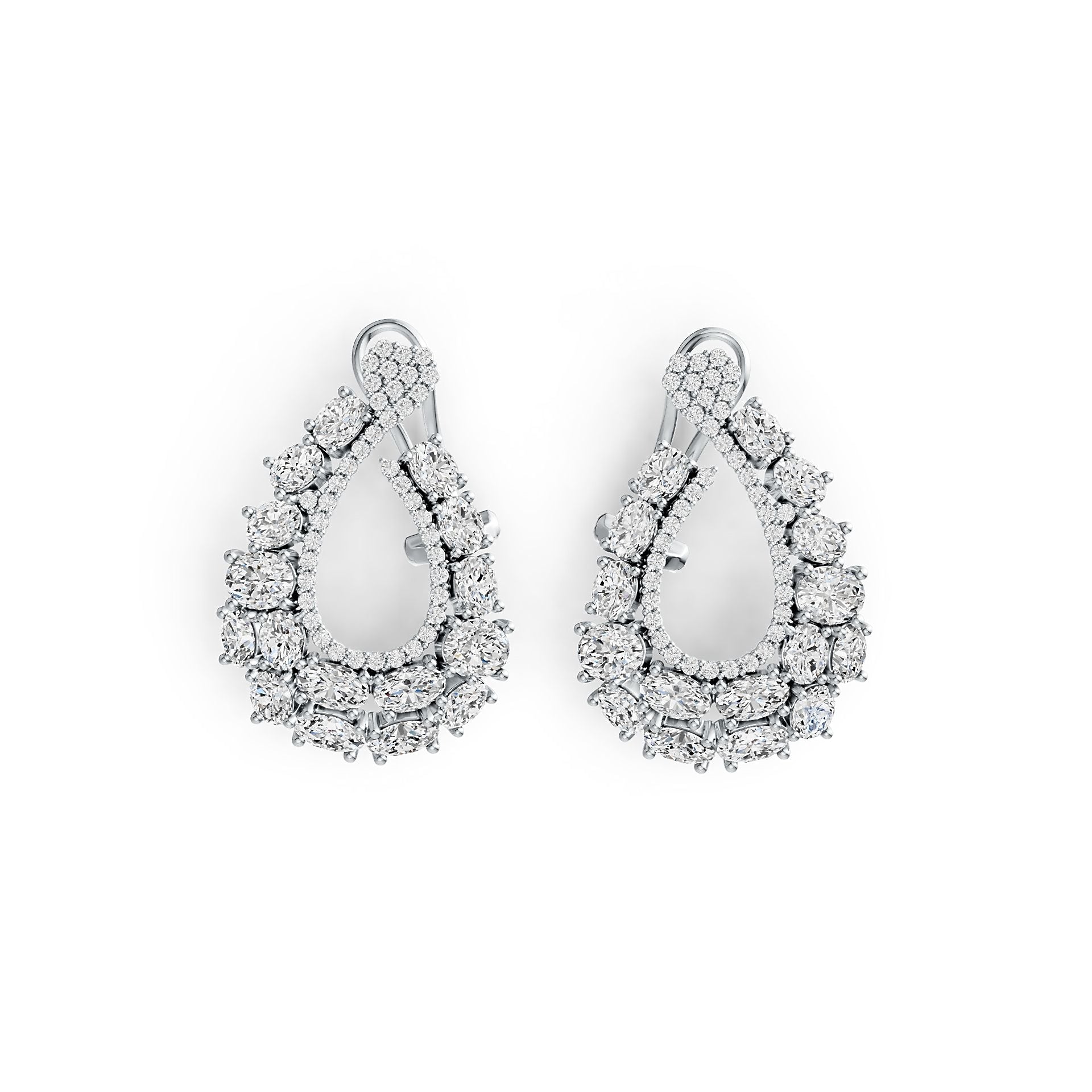 10K Gold Semi Mount Earrings Setting Oval OV 5X4mm OV 5X3mm OV 4X3mm Moissanite Accent DHJ