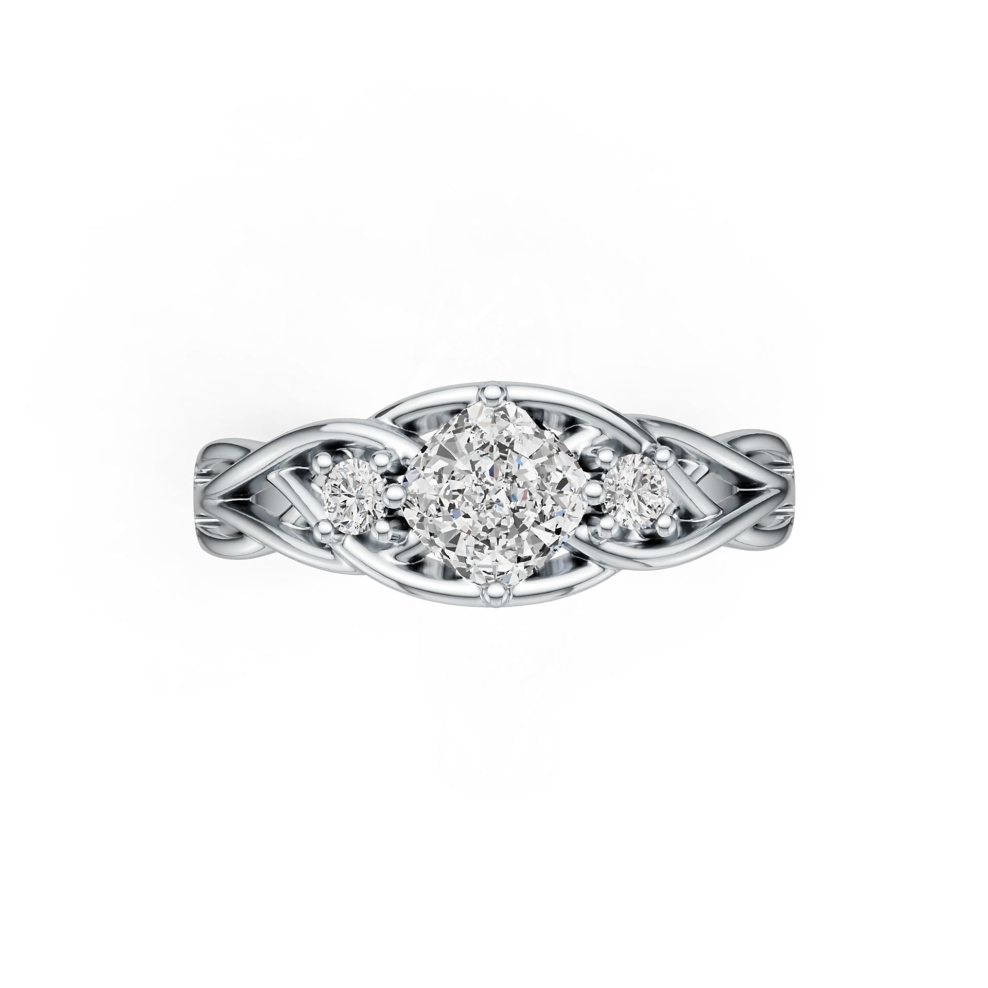 Sterling Silver Semi Mount Ring Setting Cushion CU 5.5X5.5mm DHJ