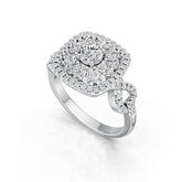10K Gold Semi Mount Ring Setting Round RD 5x5mm Moissanite Accent DHJ