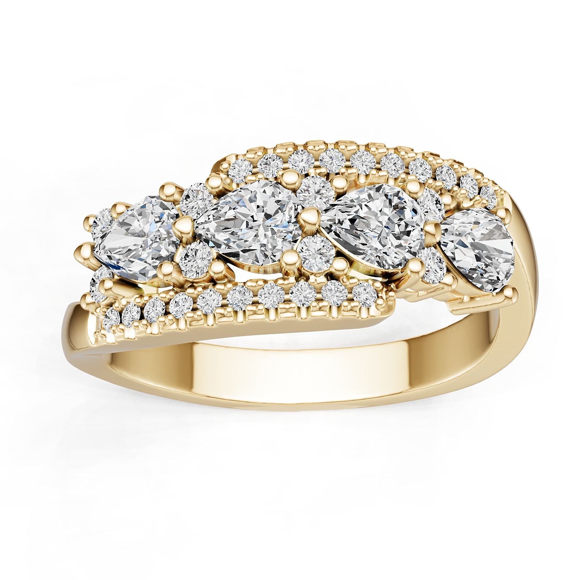 10K Gold Semi Mount Ring Setting Pear Pe 5x4mm Syz Jewelry