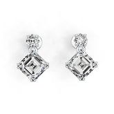 Sterling Silver Semi Mount Earrings Setting Emerald OCT 7X7mm DHJ