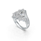 Platinum Semi Mount Ring Setting Pear PE 9x6mm Diamond Accent DHJ