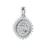 Sterling Silver Semi Mount Pendant Setting Oval OV 8X6mm Halo DHJ