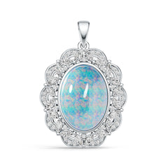 14K Gold Semi Mount Pendant Setting Round Ro 19x13mm Syz Jewelry
