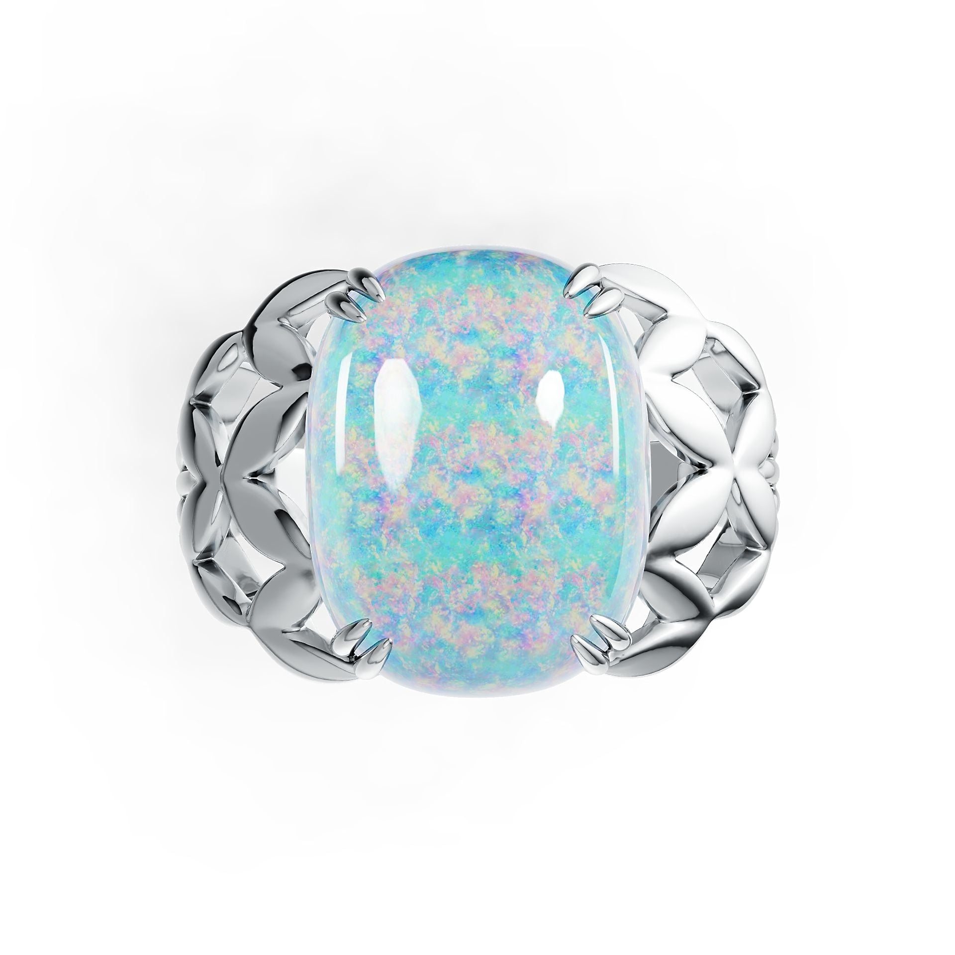 Sterling Silver Semi Mount Ring Setting Cushion CU 16X12mm Cabochon DHJ