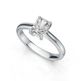 Platinum Semi Mount Ring Setting Emerald OCT 7X5mm Solitaire DHJ