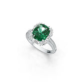 Platinum Semi Mount Ring Setting Cushion CU 12X10mm Diamond Accent DHJ