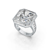 Platinum Semi Mount Ring Setting Emerald OCT 15x13mm DHJ