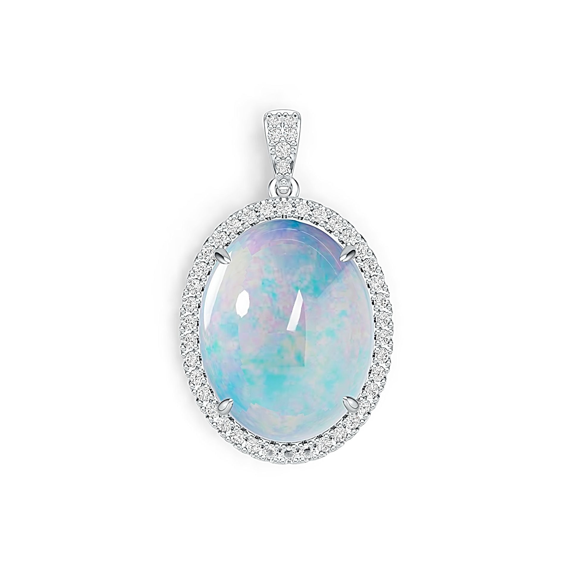 Sterling Silver Semi Mount Pendant Setting Oval OV 23X18mm Cabochon DHJ