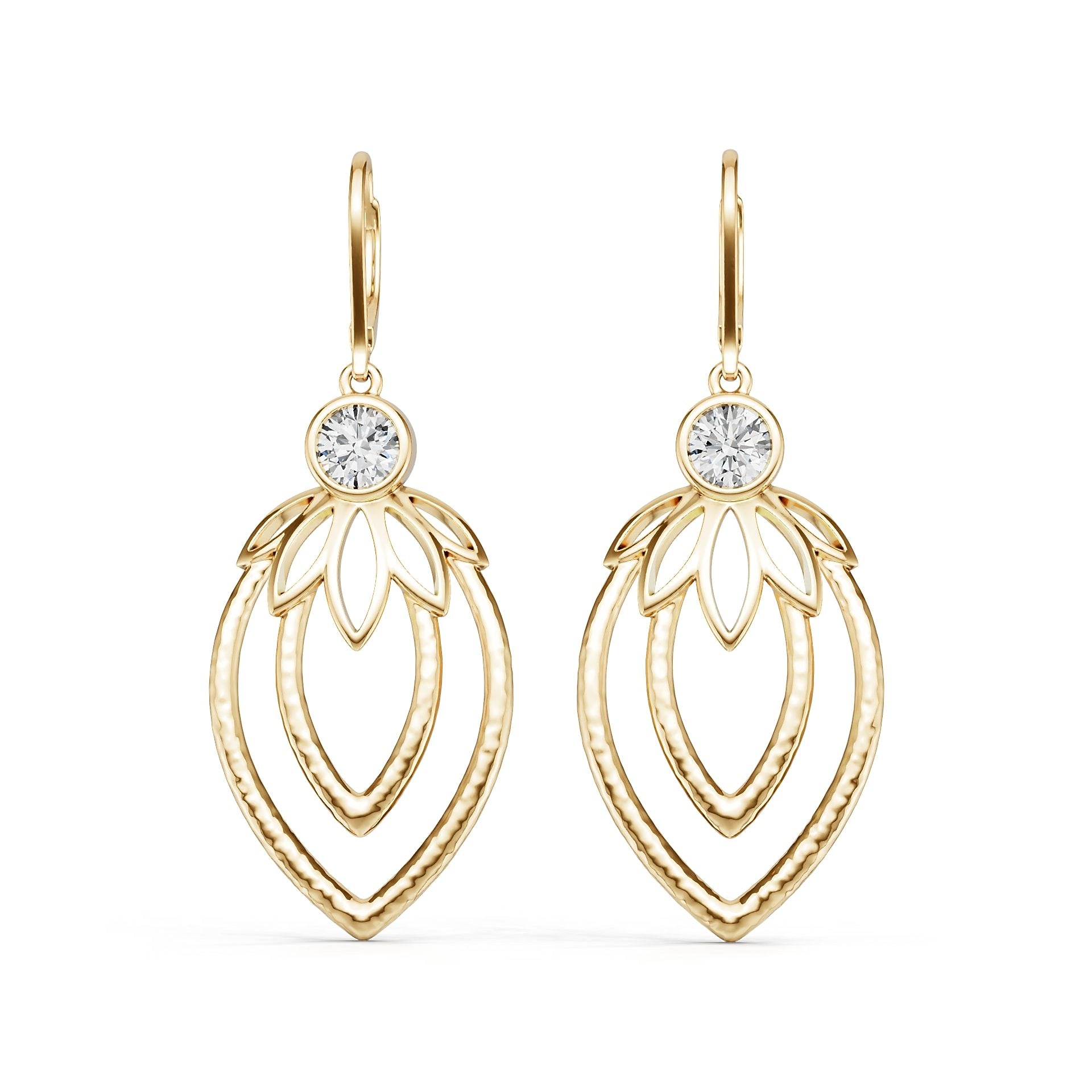 10K Gold Semi Mount Earrings Setting Round Ro 6x6mm Syz Jewelry