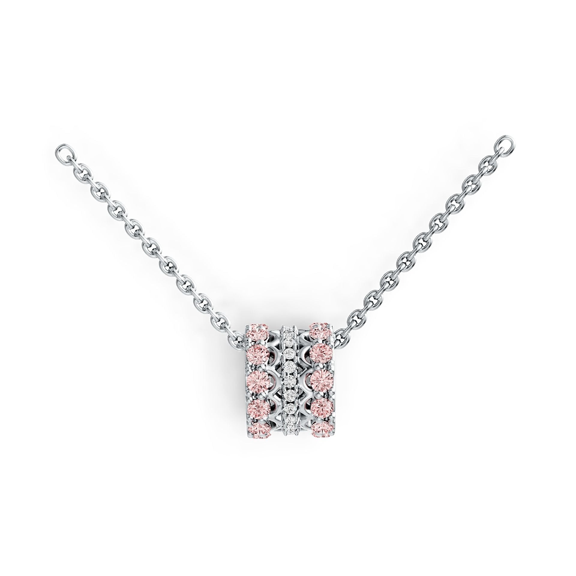 Sterling Silver Circular-Shaped Pendant with White Topaz or Moissanite Syzjewelry
