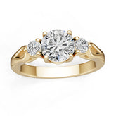 14K Gold Semi Mount Ring Setting Round Ro 6x6mm Diamond Accent Syz Jewelry
