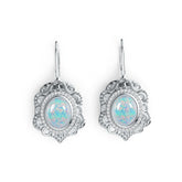 Sterling Silver Semi Mount Earrings Setting Oval OV 10X8mm Cabochon DHJ