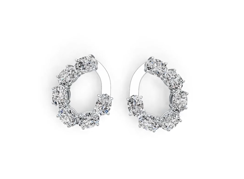Sterling Silver Semi Mount Earrings Setting Oval OV 7X5mm DHJ