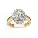 14K Gold Semi Mount Ring Setting Oval Ov 5x6mm Diamond Accent Syz Jewelry